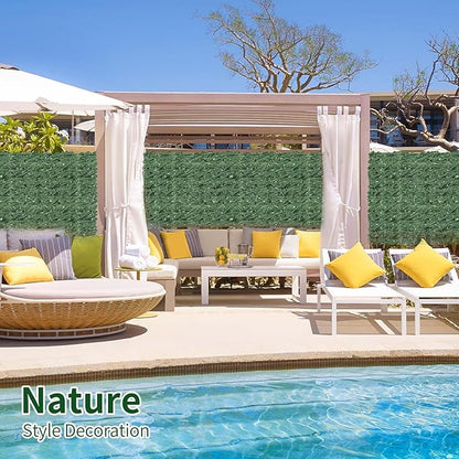 Artificial Ivy Privacy Fence Screen,59"x118" UV-Anti Fake Leaves Plant Vine,Privacy Hedges Wall for Indoor Outdoor Garden Backyard Decor
