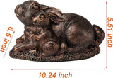 Rabbit Garden Outdoor Statue Resin Easter Bunny Statues for Home, Living Room Decoration, Garden Decor,Antique Bronze