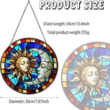 Sun and Moon Decor Sun Catcher Stained Glass Window Hanging Handmade Stained Glass SunCatcher Decoration for Home Window Garden Decor Indoor Decoration for Women Christmas Birthday Gifts