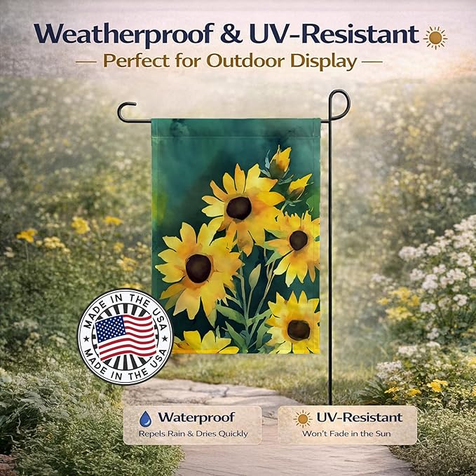 Caroline's Treasures Kentucky Goldenrod in Watercolor Garden Flag Mailbox Flag Decorative Yard Flag Banner Outside Patio Artwork Yard Flower Beds, Garden Size, Multicolor