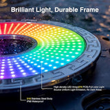 Pond Fountain Aerator Lights, RGB LED Color-Changing Aerator Floating Fountain Light, AC 120V, 100ft Cable with Controller, APP & Remote Control, IP68 Waterproof, Compatible with Most Pond Aerators