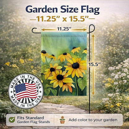 Caroline's Treasures Maryland Black-Eyed Susans in Watercolor Garden Flag Mailbox Flag Decorative Yard Flag Banner Outside Patio Artwork Yard Flower Beds, Garden Size, Multicolor