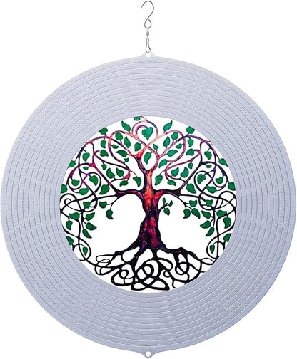 ISEO Tree of Life Wind Spinner for Yard and Garden, Hanging Outdoor Decor, Yard Art, Porch and Patio Decorations, Metal Wind Spinners Outdoor, Weather Resistant, 12”