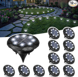 SOLPEX Mini Solar Ground Lights, 12 Pack Solar Lights Outdoor Waterproof, Landscape Lighting for Garden Pathway Driveway Walkway (Cool White)