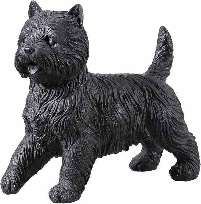 Hi-Line Gift Ltd. Cairn Terrier Statue Black Life Size Home Decor Garden Yard Statue