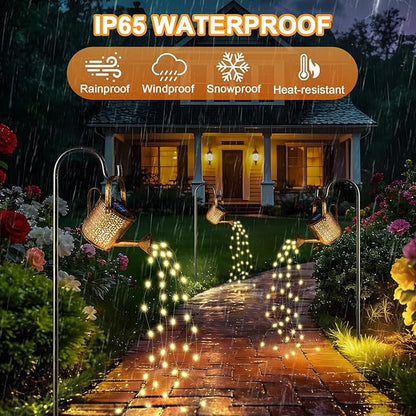 2 Pack Solar Watering Can Lights, Solar Lights Outdoor Decorative, Small Hanging Lantern Landscape Light Waterproof, Outside Garden Decor for Yard Lawn Patio, Gifts for Mom Women Birthday Mother's Day