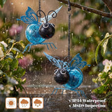 Calenzana Blue Butterfly Outdoor Solar Garden Light, Waterpoof Hanging Solar Light for Yard Patio Backyard Porch, Gifts for Women Mom Grandma