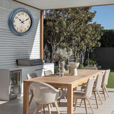 Outdoor Clocks Waterproof with Thermometer Rustic Coastal Wall Clock Decor for Patio Pool Garden(12 Inch,Blue)
