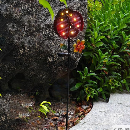 Solar Garden Decor Lights,Outdoor Garden Stakes Waterproof Beetle Lights Gifts for Women Mum and Metal Bird Decorative LED Lanterns for Yard, Patio(Beetle)