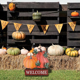 YEAHOME Fall Decorations for Home Outdoor, 22" Decorative Garden Stakes with 2 Pack Pumpkin Welcome Sign Fall Decor, Metal Yard Sign for Outside Garden Yard Lawn Patio Backyard Porch Decorations