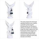 Solar San Miguel Arcangel Outdoor Garden Decor Statues 12.4" Solar St Michael the Archangel Satue for Yard Patio Lawn Porch Decorations Resin St Michael Figurine Religious Collection Sculptures Gifts