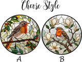 Robin Stained Glass Suncatcher Window Hanging, Bird Ornament Decor for Window, Robin Ornament for Women, Nature Lovers Gift Idea, Bird Suncatcher Stained Glass, Nature Decor for Home
