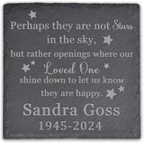 Memorial Garden Stone, Memorial Stone, Personalized Memorial Gifts, Sympathy Gifts for Loss of Loved One, Bereavement Gifts for Loss of Father Mother - Let Us Know They are Happy - Square