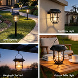Solar Lights Outdoor, 6 Pack Waterproof LED Pathway Lights with 3 Adjustable Modes, Auto On/Off Lighting for Garden, Yard, Walkway, Driveway, Porch, Hanging on Trees or Tabletop, Warm White