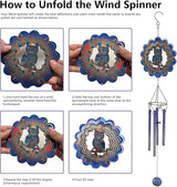 Mandala Wind Chimes Outdoor Cut Metal Kinetic Art Wind Spinner Stainless Steel Hanging Yard&Garden 3D Wind Sculpture Decorations Indoor Spinners