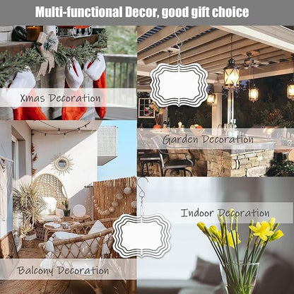 12 Pack 4inch Sublimation Wind Spinner Blanks 3D Aluminum Metal Wind Sculpture Kinetic Spinners for Yard Garden Indoor Art Sublimation Christmas Ornament Hanging Decoration (Photo Frame)