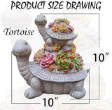Large Turtle Solar Garden Outdoor Statues with Succulent and 6 LED Lights,Outside Solar Turtle Decor Art for Garden,Home,Lawn,Yard, Balcony Ornament