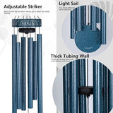 Vanquer Wind Chimes for Outside Deep Tone - 38'' Wind Chimes Outdoor Clearance, Deep Tone, Soothing, Windchimes Outdoors, Memorial, Sympathy Gift, Garden Patio Yard, Home Décor (38" Water Vein Blue)