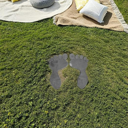 Cast Iron Footprint Stepping Stones Garden Walkway Decor Metal Yard Ornaments Outdoor Path Markers Rustic Patio Trail Mats for Lawn Landscaping