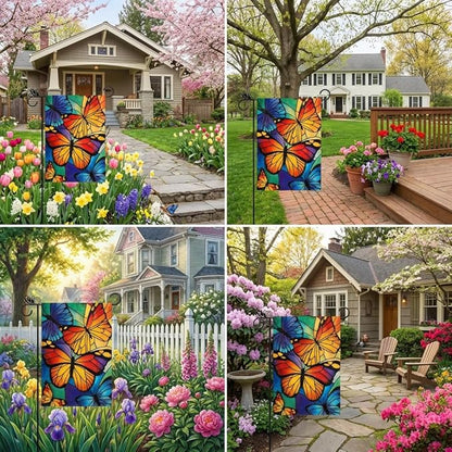 Butterfly Decor - Summer Butterfly Garden Flag Decorations Burlap Welcome Spring Double Sided Vertical Holiday Yard Lawn Outdoor Decor 12.5 x 18 Inch