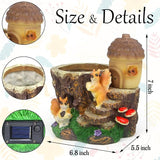 Solar Garden Statue Squirrel Decor,Flower Pots Planters Pots for Succulent,Outdoor Garden Sculpture for Patio Balcony Yard Lawn Decor,Unique Gift for Dad Mom Grandma