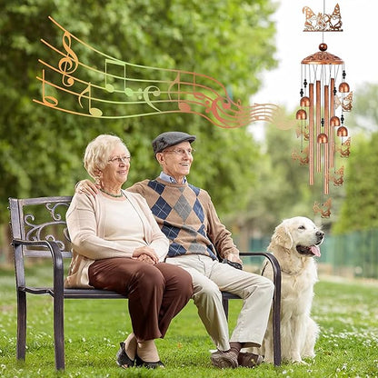 Romart Garden Gnomes Wind Chimes for Outside, Gnome Gifts for Women Men Mom Wife Grandma Birthday Memorial Windchimes for Outdoors Indoors, Garden, Patio, Home, Porch, Yard Decorations