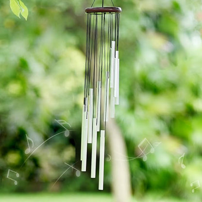 Outside Small Wind Chimes Outdoor Chime with 12 Tuned Tubes Suitable Outdoor Garden Decor Patio Balcony and Gift for Mom Women （Silver）