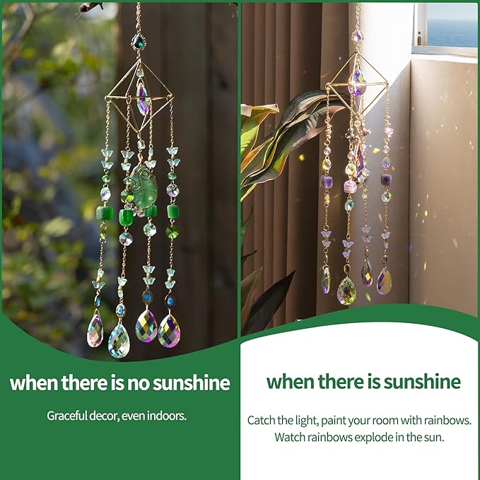 Crystal Sun Catchers Indoor Window Crystal Boho Suncatcher Hanging Rainbow Maker Decor Light Catchers for Windows Garden Outdoor Home Decoration