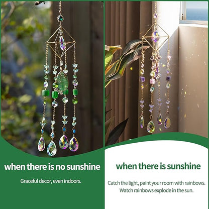 Crystal Sun Catchers Indoor Window Crystal Boho Suncatcher Hanging Rainbow Maker Decor Light Catchers for Windows Garden Outdoor Home Decoration