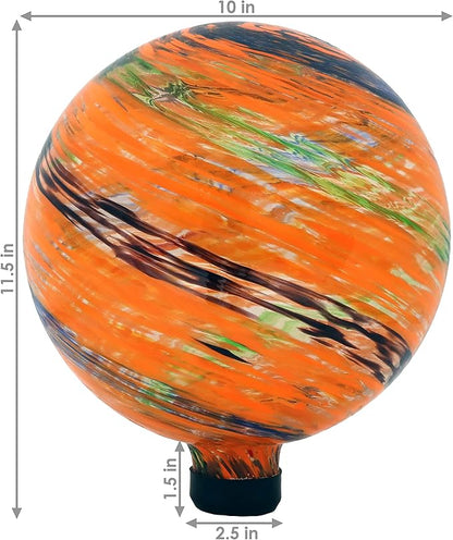 Sunnydaze 10-Inch Gazing Ball for Garden - Glass Gazing Globe for Outside - Garden Orb Yard Decor - Sunset Sky