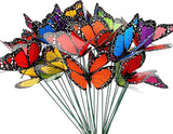 KINGLAKE Butterfly Garden Stakes Yard Planter Colorful Butterfly Garden Ornaments Decorations for Garden Patio Party Decorations 27 Pcs Set