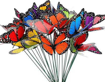 KINGLAKE Butterfly Garden Stakes Yard Planter Colorful Butterfly Garden Ornaments Decorations for Garden Patio Party Decorations 27 Pcs Set