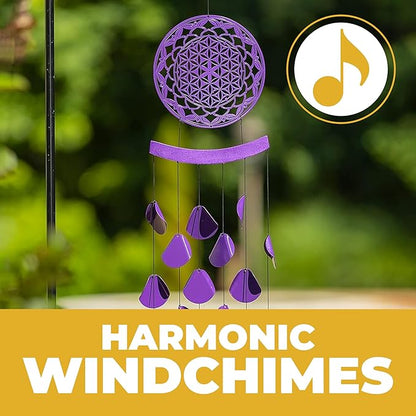 VP Home 42-inch Shimmering Mandala Wind Chimes for Outside Unique Mandala Shimmering Windchimes Outdoor Decoration Garden Decoration, Mandala Wind Chime Gift for Women, Mom, Grandma, Unisex