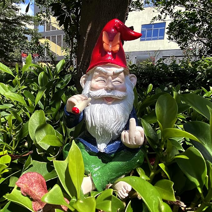 Funny Garden Gnome Statue - Mini Figurine Ornament for Outdoor Fairy Garden & Indoor Decor, Resin Craft Gift (Santa Claus)