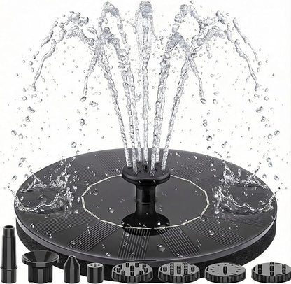 Solar Fountain - Floating Solar Water Pump for Bird Bath, Outdoor Water Feature No Battery or Electricity Needed, Easy-to-Use Fountain for Garden, Pond & Patio (16cm)