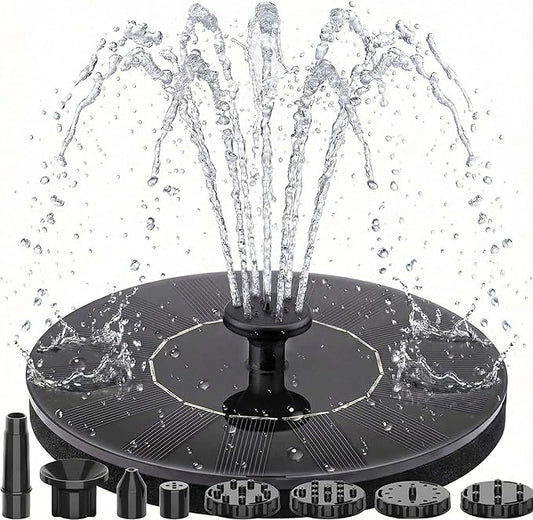 Solar Fountain - Floating Solar Water Pump for Bird Bath, Outdoor Water Feature No Battery or Electricity Needed, Easy-to-Use Fountain for Garden, Pond & Patio (16cm)