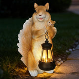 Solar Garden Statues Outdoor Decor – Cute Squirrel Statue with LED Lights, Waterproof Animal Figurine Lawn Ornament for Yard, Patio or Porch, Garden Decor Gift for Women & Mom