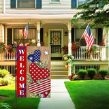 4th of july Garden Flag Patriotic Welcome Garden Flags for Outside American Independece Yard Flags 12 * 18 inch Double Sided Burlap Yard Decoration