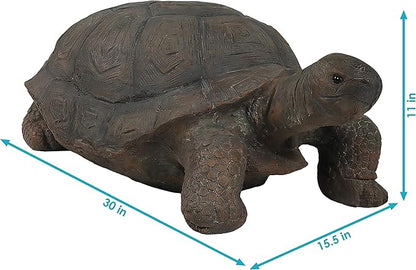 Sunnydaze Todd the Garden Turtle Statue - Turtle Garden Decor for Yard, Lawn, Patio Décor – 30" x 15" Durable Poly-Concrete - Gift Idea