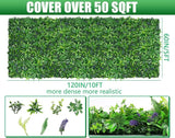 Grooy Artificial Boxwood Roll Panels, Grass Wall Panels 60"x120"(50 SQFT), Privacy Hedge Fence Screen with UV Protection, Fake Greenery Backdrop for Indoor Wedding and Outdoor Garden Backyard