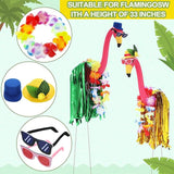 Geelin 2 Set Hawaiian Yard Flamingo Outfits for 31" Outdoor Luau Yard Flamingos Decor, Statue Not Included