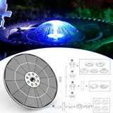 AISITIN 6.5W Solar Fountain for Bird Bath with 3000mAh Battery & Color Changing LED Light, 3 Anti-Drift Fixed Bracket & 8 Nozzles, Solar Water Fountain for Bird Bath, Garden, Pond, Patio, Courtyard