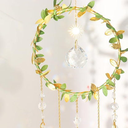 Suncatcher - Hanging Crystals Sun Catchers with Healing Amethyst for Windows, Glass Prisms Rainbow Maker, Home Decor, Blessed Gift Ideas