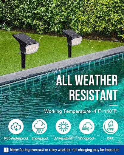 AUDERWIN Solar Spot Lights Outdoor 63 LED 3 Lighting,Waterproof IP65 Modes Spotlights for Outside House Yard Garden Landscape Lights 6 Pack (Natural Light)