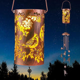 Retisee Cardinal Solar Wind Chimes Outdoor Metal Red Bird Gifts Solar Light Windchimes Outside Indoors Christmas Decoration Birthday Gift for Home Lawn Porch Patio Garden Yard