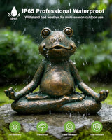 Nacome Meditating Frog Miniature Figurine,Zen Yoga Frog Garden Statue Ornament- Indoor/Outdoor Garden Sculpture for Fairy Garden,Home, Patio,Deck,Porch Yard Art Decoration,5 inch(Copper)Christmas Gift