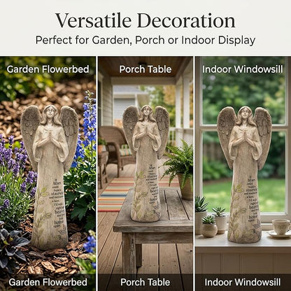 Topadorn Resin Statue Praying Angel Resin Figurines,Collectible Sculptures for Decorative,14" H