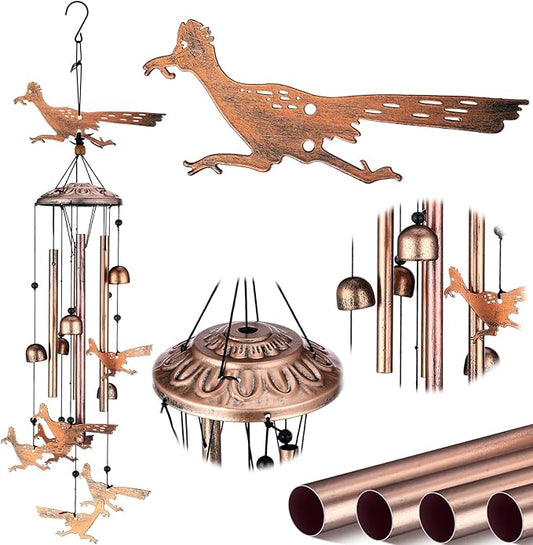 VioraWhite Roadrunner Wind Chimes Outdoor Decorations for Women Men Mom Wife Grandma Birthday Gifts Memorial Metal Wind Chimes for Outside Indoors, Lawn, Patio, Home, Porch, Yard, Garden Decor