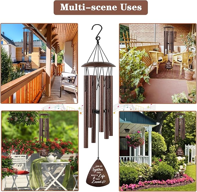 Wedding Gifts for Couples, 32" Bronze Wind Chimes Gift for Wedding Engagement Newly Wed, Bridal Shower Gift for Bride, Mr and Mrs Gifts