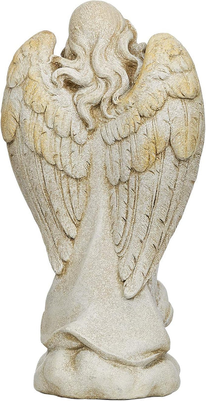 Joseph's Studio by Roman - 12.25" H Memorial Angel Holding a Heart Garden Statue, Religious Outdoor Decor